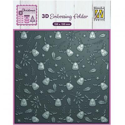 Nellie's Choice 3D Embossing Folder - Moose